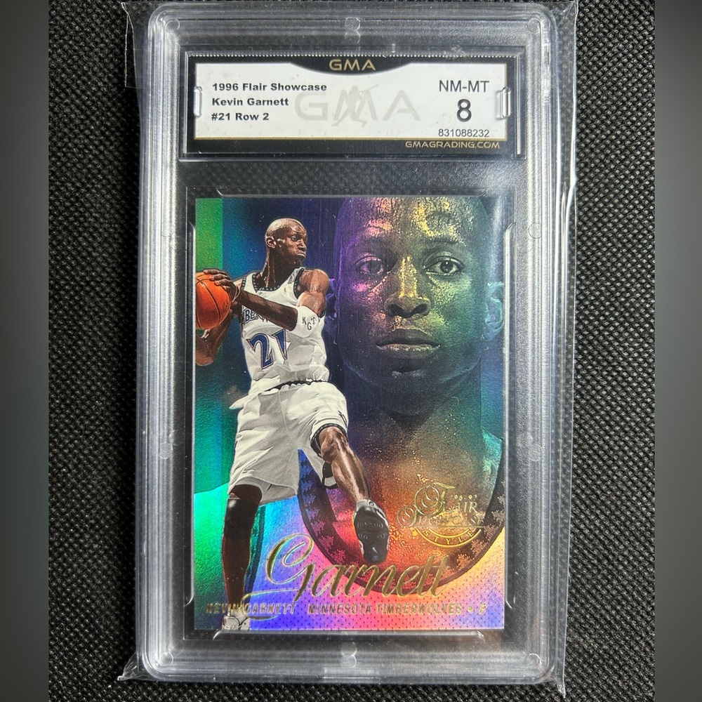 1996 Flair Showcase Row 2 #21 Kevin Garnett Timberwolves GMA 8 NM-MT